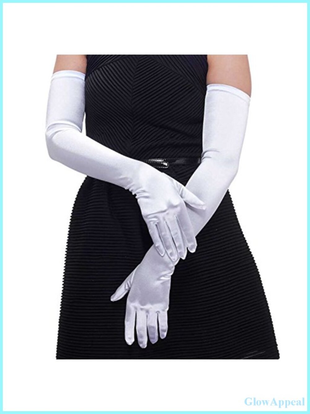 21in Opera Satin Gloves for Women Costume 1920s Elbow Length - Picture 5 of 6